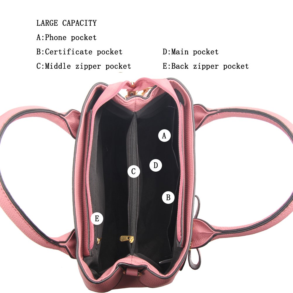 Jeniulet Geldbörsen und Handtaschen für Damen Mode Damen PU-Leder Top-Griff Satchel Schulter Tragetaschen Dunkelgrau 10.2" x 3.9" x 7.9"