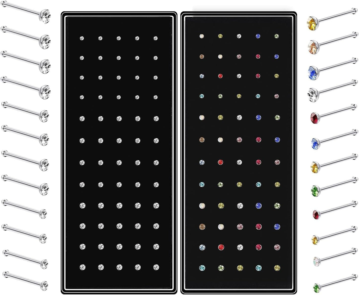 H:120pcs White Cz/Colourful Cz(20g Straight)