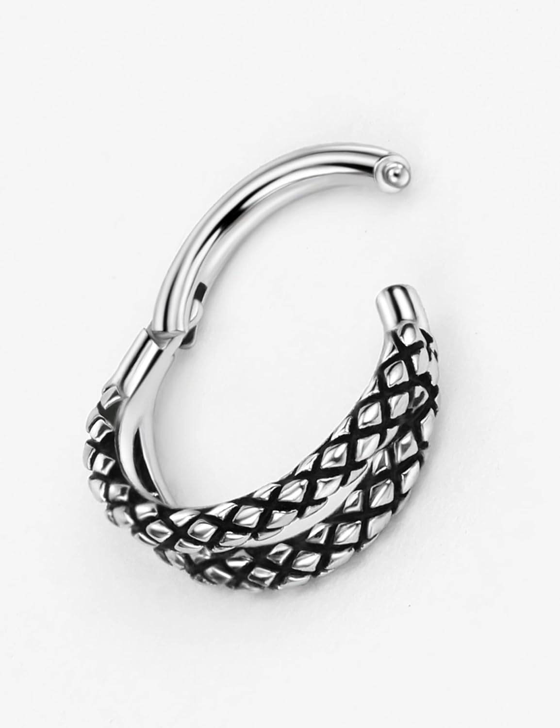 TDEBA Conch Piercing Schmuck, 316L Chirurgenstahl Segment Nasenring, CZ Knorpel Ohrringe, Lippenring, Segment Helix Rook Nahtloser Clicker Piercing Schmuck