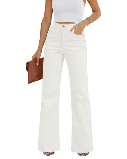 GRAPENT Womens Flare Jeans High Waisted Wide Leg Baggy Jean for Women Stretch Denim Pants