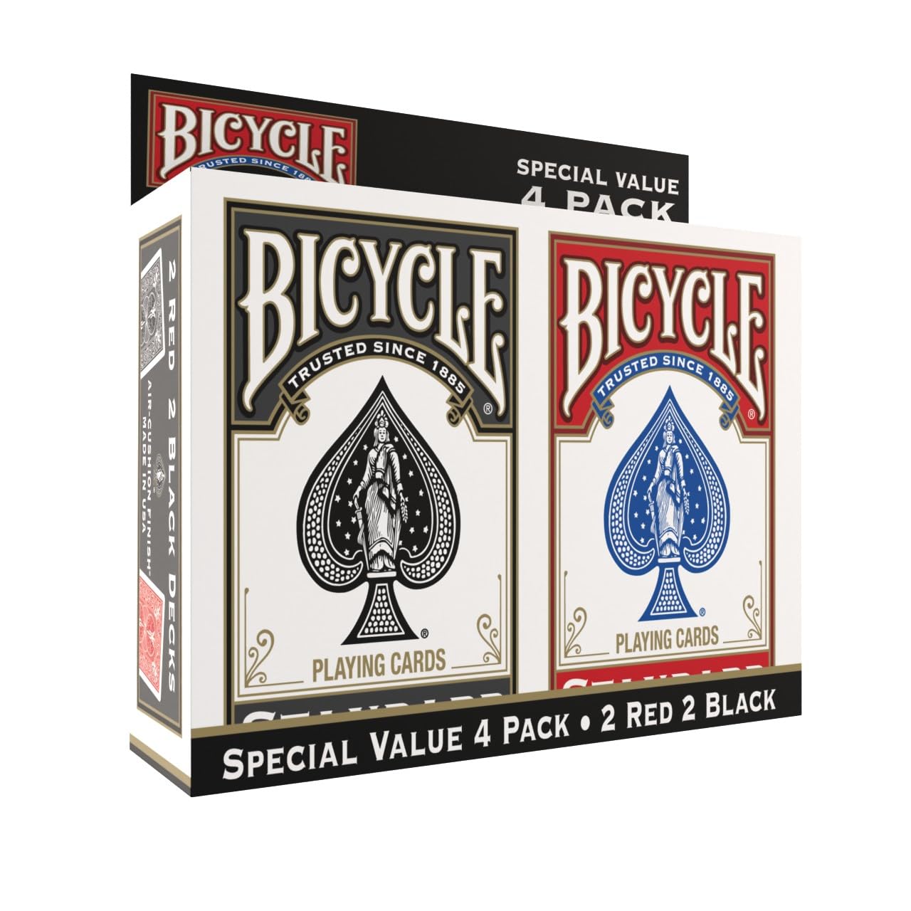 Bicycle Standard Playing Cards, Standard Poker Size Deck of Cards, Red & Blue (2 Pack), Classic Cards for Poker, Blackjack, Family Game Night & Card Games, Fun for All Ages