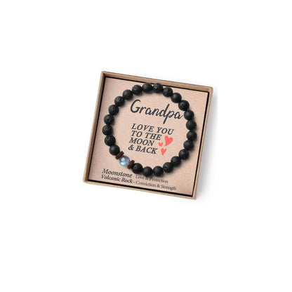 THEMEROL Handmade Gifts for Boys/Men-Love/Strength-Natural Gemstone Bracelet for Son Grandson Dad Boyfriend Husband Brother Nephew Uncle