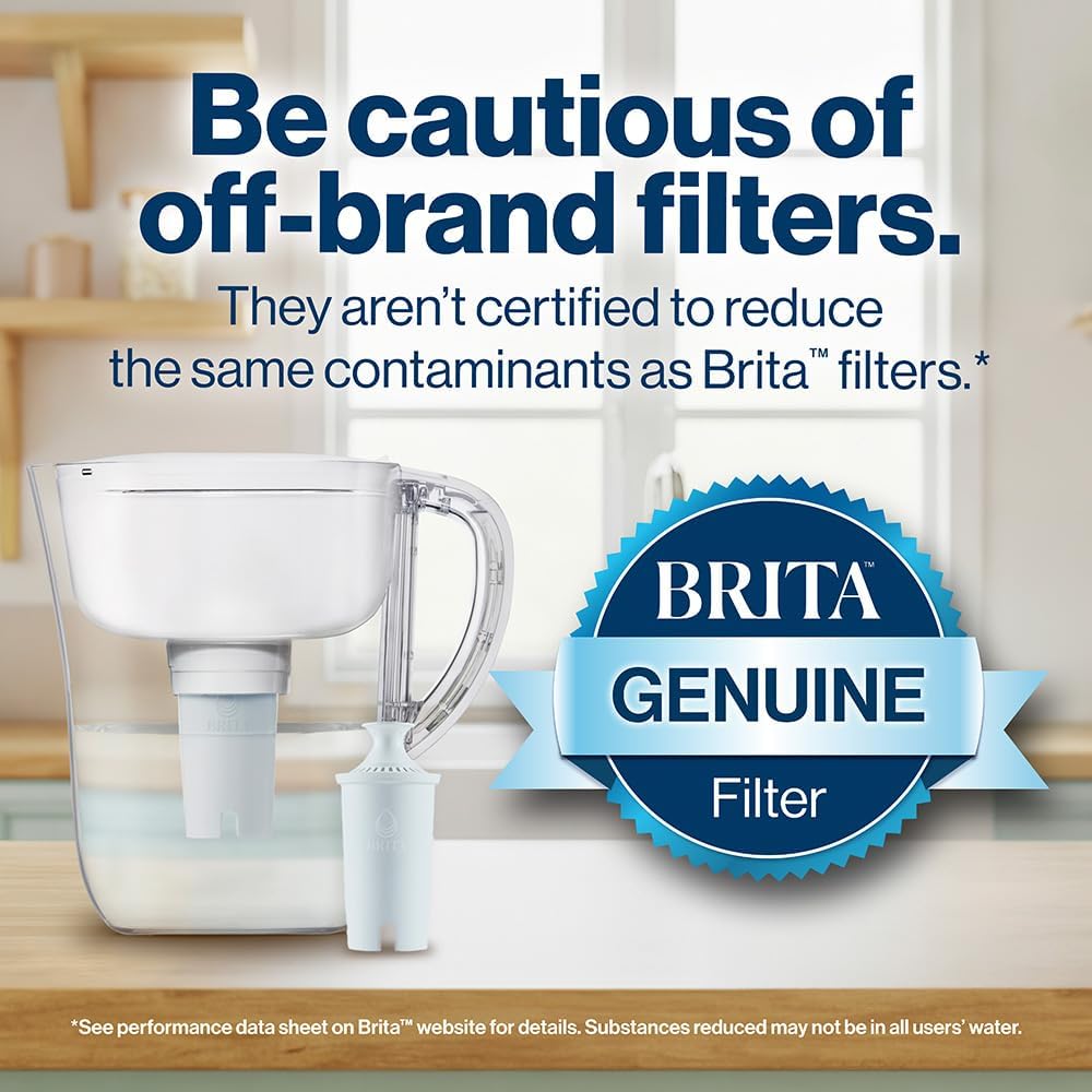 Brita Standard Replacement Filter, Reduces Contaminants while keeping healthy minerals, Certified by WQA to reduce Chlorine for improved taste, Made without BPA, Replace after 151 litres, 3 Count