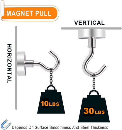 MIKEDE Magnetic Hooks 15Pack 30lbs+ Magnet Hook Cruise Cabin Ship Essentials Heavy Duty Strong Magnets Refrigerator Fridge Hanging for Classroom Beach Vacation Kitchen Grills Home ﻿