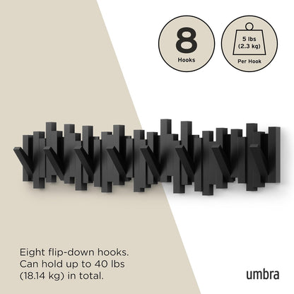 Umbra Sticks Wall-Mounted Coat Rack Rail Hook