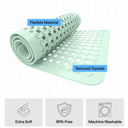 GORILLA GRIP Patentierte Badewannen-Duschmatte, Maschinenwaschbare Badewannenbodenmatte, Saugnäpfe und Abflusslöcher für saubere Wannen, Badezimmer-Essentials, 89x41 cm, Transparent