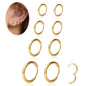1 Pair 6mm Small Hoop Earrings for Women, Dainty 14K Gold Plated Huggie Hoop Earrings Hypoallergenic Lightweight Cartilage Earrings Set for Multiple Piercings for Sensitive (Gold/1.6mm)