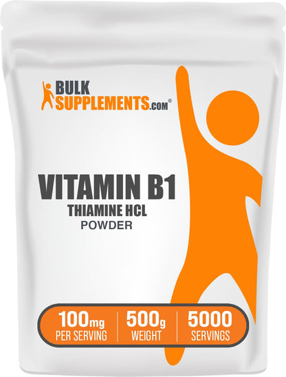 BulkSupplements.com Thiamine HCl Powder - Thiamine Hydrochloride - Thiamine B1 Supplement - B1 Vitamins - Thiamine 100mg - Thiamine Powder - 100mg per Serving (5 Kilograms - 11 lbs)