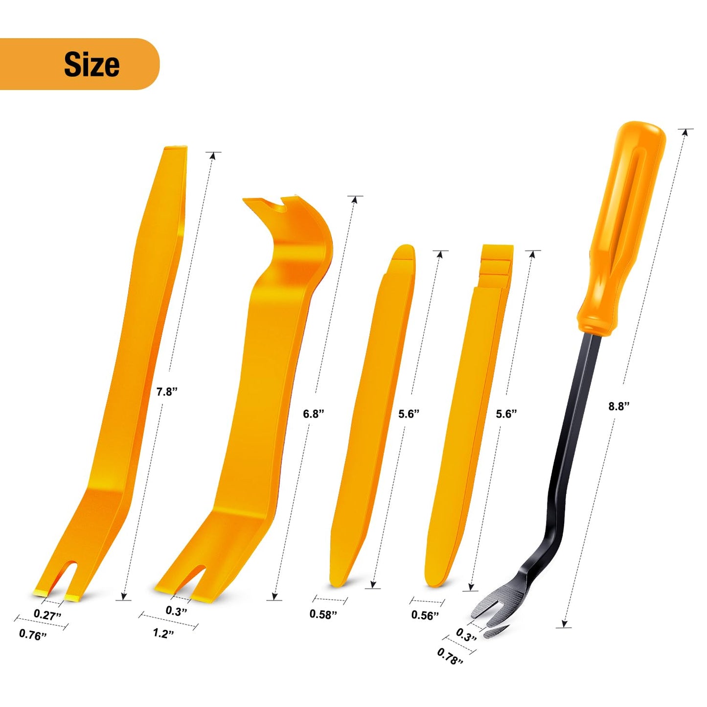 GOOACC 5PCS Auto Trim Removal Tool Kit No-Scratch Pry Tool Kit for Car Door Clip Panel & Audio Dashboard Dismantle -5PCS