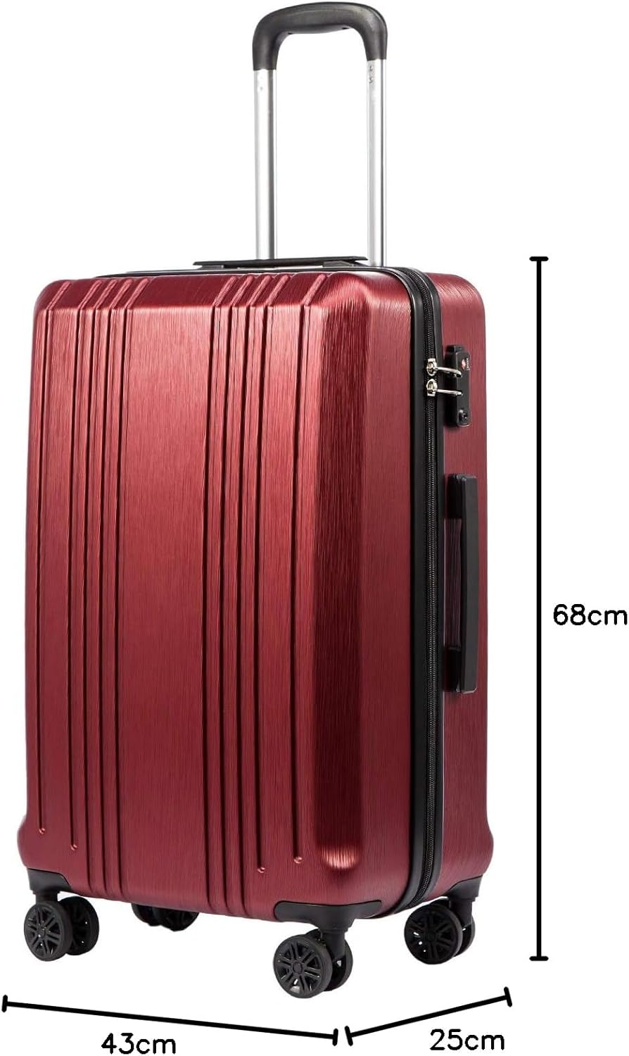 Coolife Koffer PC+ABS mit TSA-Schloss Rollkoffer Hartschale Leichtgewicht 20 Zoll 24 Zoll 28 Zoll (Orange, S (20 Zoll_Handgepäck))