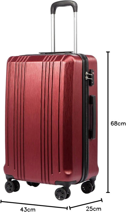 Coolife Koffer PC+ABS mit TSA-Schloss Rollkoffer Hartschale Leichtgewicht 20 Zoll 24 Zoll 28 Zoll (Orange, S (20 Zoll_Handgepäck))