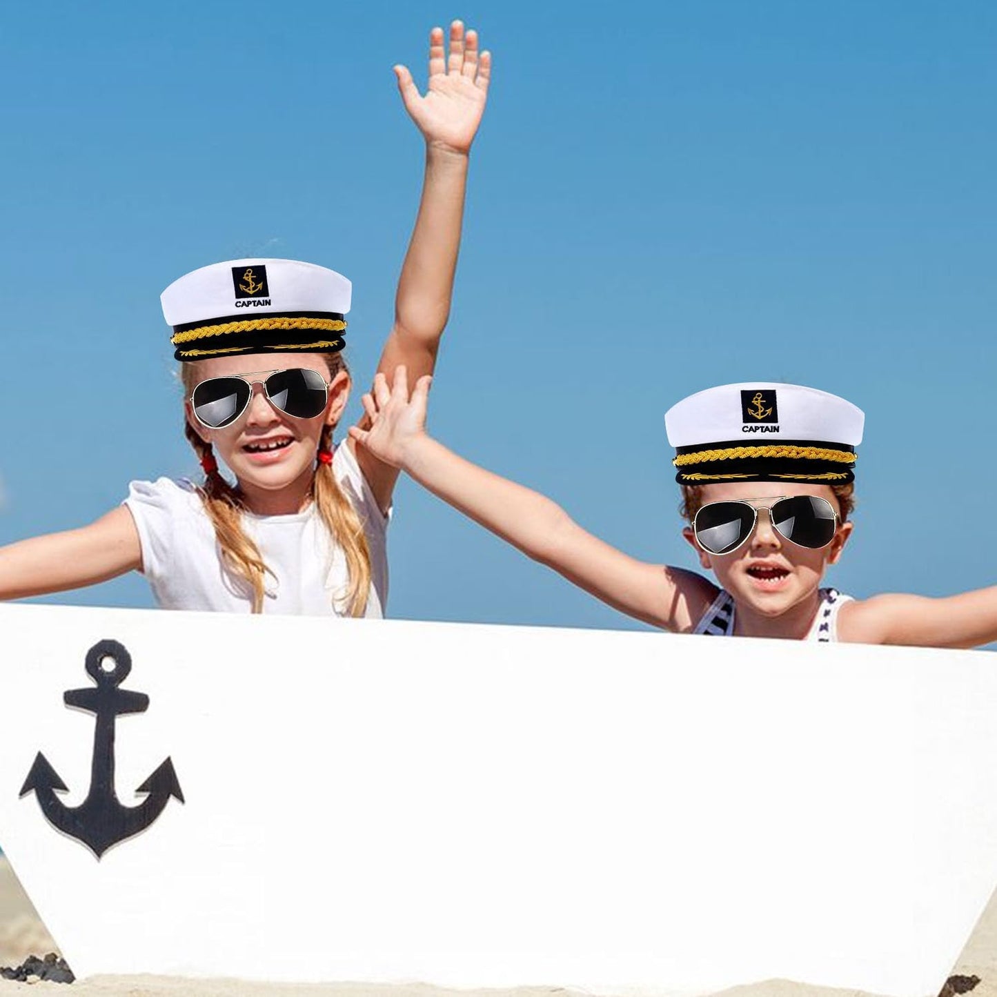 Yacht Kapitänshut, Matrosenhut, Schiff Boot Mütze, Kapitäns Kostümzubehör für Damen Herren Verkleidung Halloween