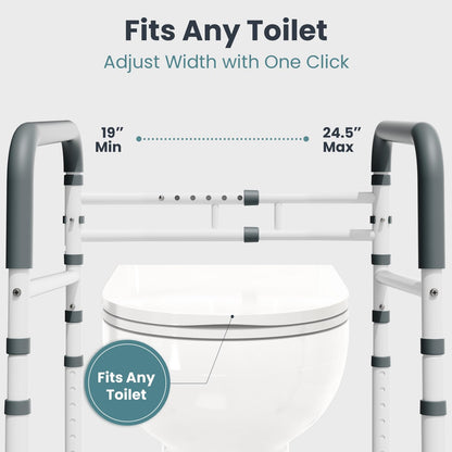 PELEGON Toilet Safety Rails (350 lb) - Adjustable Toilet Safety Frame & Rails, Toilet Safety Rail for Elderly Adults, Toilet Handles for Seniors, Toilet Bars for Elderly & Handicap