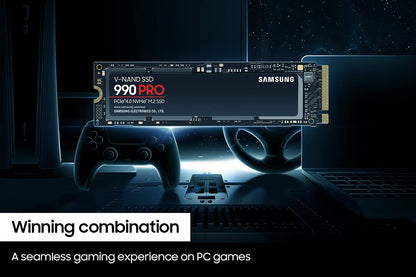Samsung 990 PRO SSD 2TB NVMe M.2 PCIe Gen4, M.2 2280 Internal Solid State Hard Drive, Seq. Read Speeds Up to 7,450 MB/s for High End Computing, Gaming, and Heavy Duty Workstations, MZ-V9P2T0B/AM