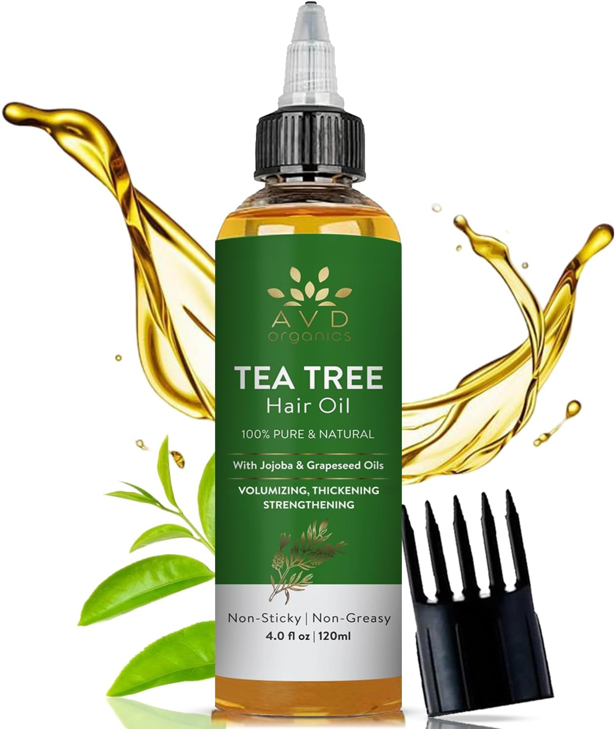 AVD Organics Rosmarinöl für Haarwachstum & Kopfhaut | Mit Biotin angereichert | Haarstärkend, pflegend und voluminös | Mit Jojoba- & Rizinusöl angereichert | GVO-frei 120ml