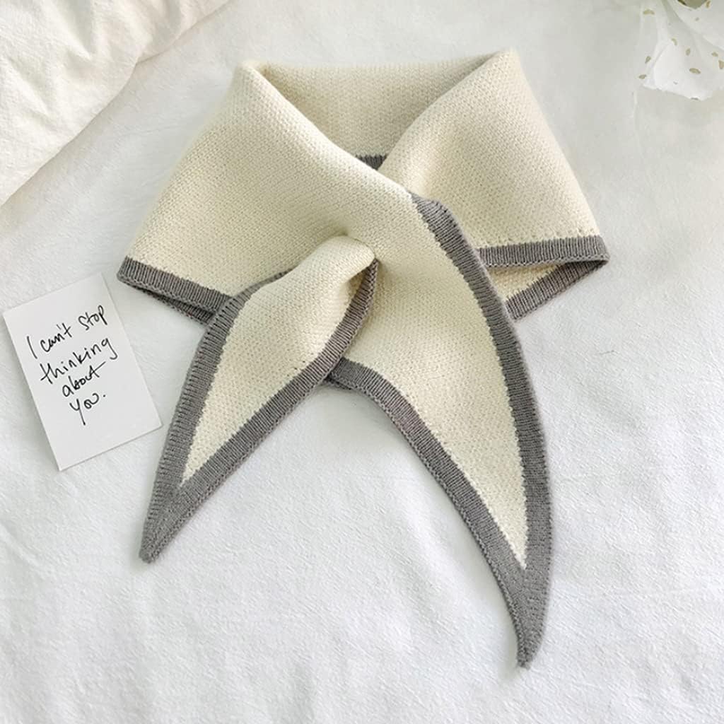 Dreieckstücher für Damen Halstuch für Damen Gekreuztes Tuch für Damen Koreanische Version Gestrickter Wollkragen