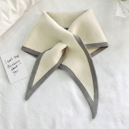 Dreieckstücher für Damen Halstuch für Damen Gekreuztes Tuch für Damen Koreanische Version Gestrickter Wollkragen