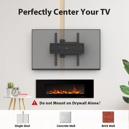 USX MOUNT Swivel TV Wall Mount for 26-60 Inch TVs up to 80 lbs, Single Articulating Arm, Full Motion TV Wall Mount Bracket with Swivel and Tilt, Max VESA 400x400mm