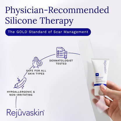 Rejuvaskin Scar Heal Kit for Breast Scars, Soften, Flatten, Reduce and Recover, Silicone Sheeting, RejuvaSil Gel & Medical Tape, Breast Anchor Pair