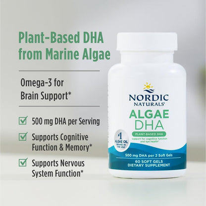 Nordic Naturals - Vegan Algae Plant-Based DHA Omega-3 500 mg. - 60 Softgels