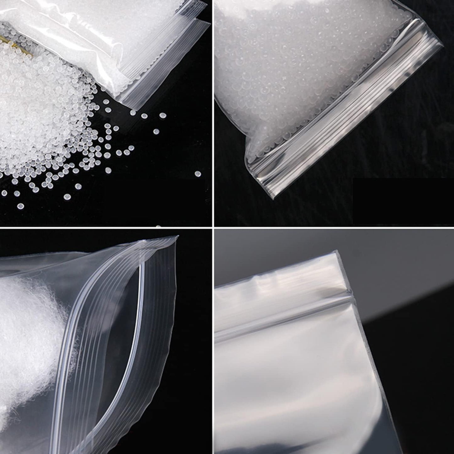 100 kleine Plastiktüten, 5 x 7 cm, wiederverschließbare Zip-Beutel, kleine durchsichtige Plastiktüten für Schmuck, Schrauben, Aufbewahrung