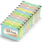 Extra Capacity Plastic Hanging File Folder, 12 Pack Reinforced Hang Folders Legal Size, Heavy Duty 1 Inch Expansion Filing Cabinet Folders, for Bulk Files, Medical Charts, Cream Yellow