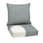 Arden Outdoor Foam Deep Seat Cushions Set, 24x24, Premium High-Density Foam, Never Flattens, Weather-Proof for Patio Chair Sofa Couch, Blue Shibori Stripe