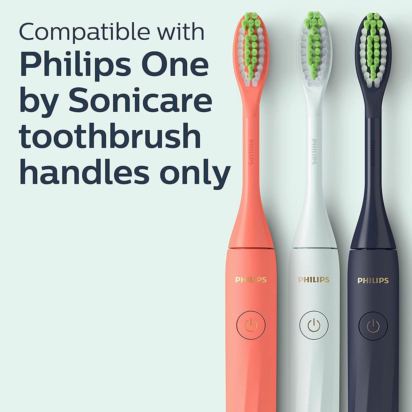 Philips One by Sonicare Ersatzbürstenköpfe, 2er-Pack, Schwarz, Kompatibel mit Philips One elektrische Zahnbürste, BH1022/06