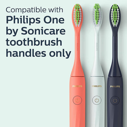 Philips One by Sonicare Ersatzbürstenköpfe, 2er-Pack, Schwarz, Kompatibel mit Philips One elektrische Zahnbürste, BH1022/06