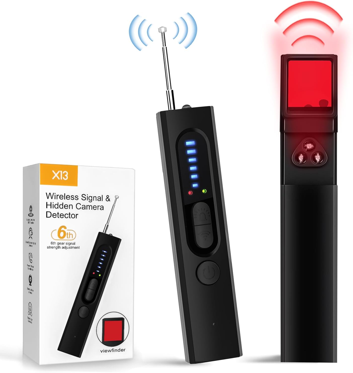 Hidden Camera Detectors, Anti-Spy Camera Finder Detector, Bug Detector, GPS Hidden Camera Detectors, Tracking Device Detectors, Camera Detector for Hotels, Home, Airbnb, Office (X13)