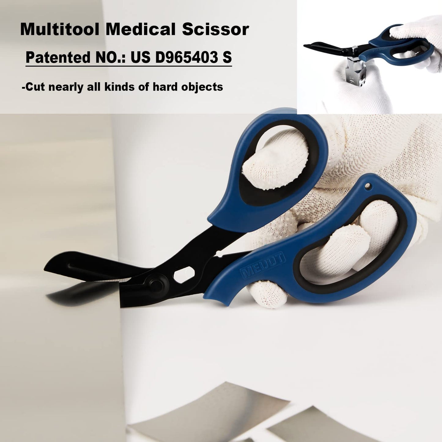 MEUUT 2 Pack Medical Scissors Trauma Shears for Left and Right Hand -Patented Bandage Scissors All Purpose with Non-Stick Blades, Surgical Grade Shears Stainless Steel EMT Scissors for Nurses EMT