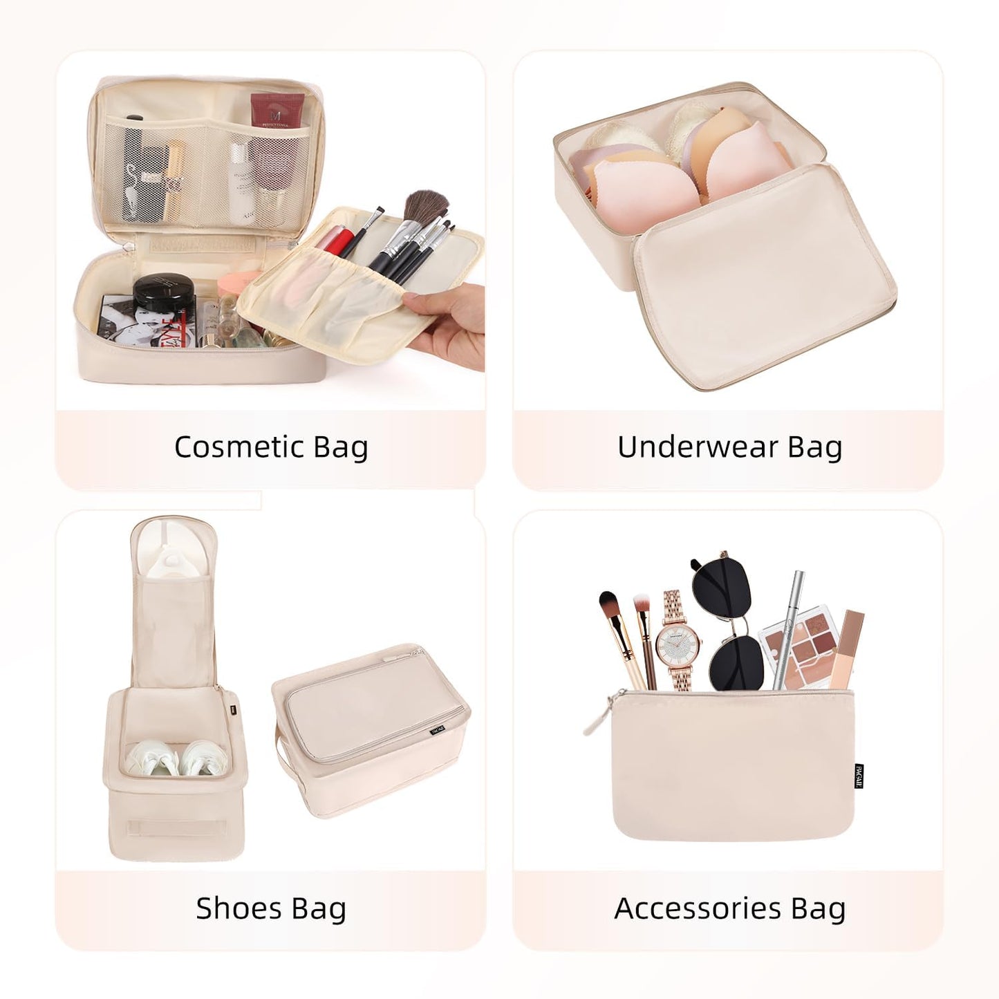 BAGAIL 8er Set Packwürfel Gepäckorganizer für Reisezubehör