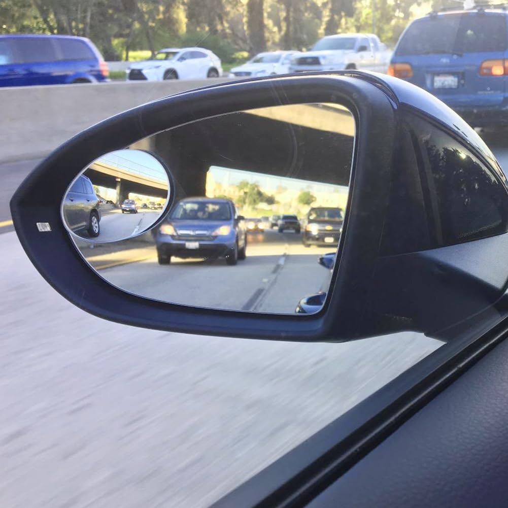 Ampper Blind Spot Mirror, 2" Round HD Glass Frameless Convex Rear View Mirror, Pack of 2