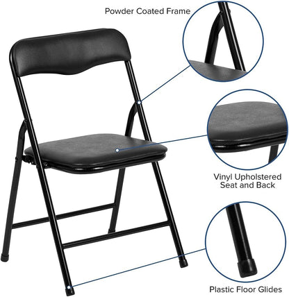 Flash Furniture Mindy Kids 5-Piece Folding Table and Chairs Set for Daycare and Classrooms, Children's Activity Table and Chairs Set, Black