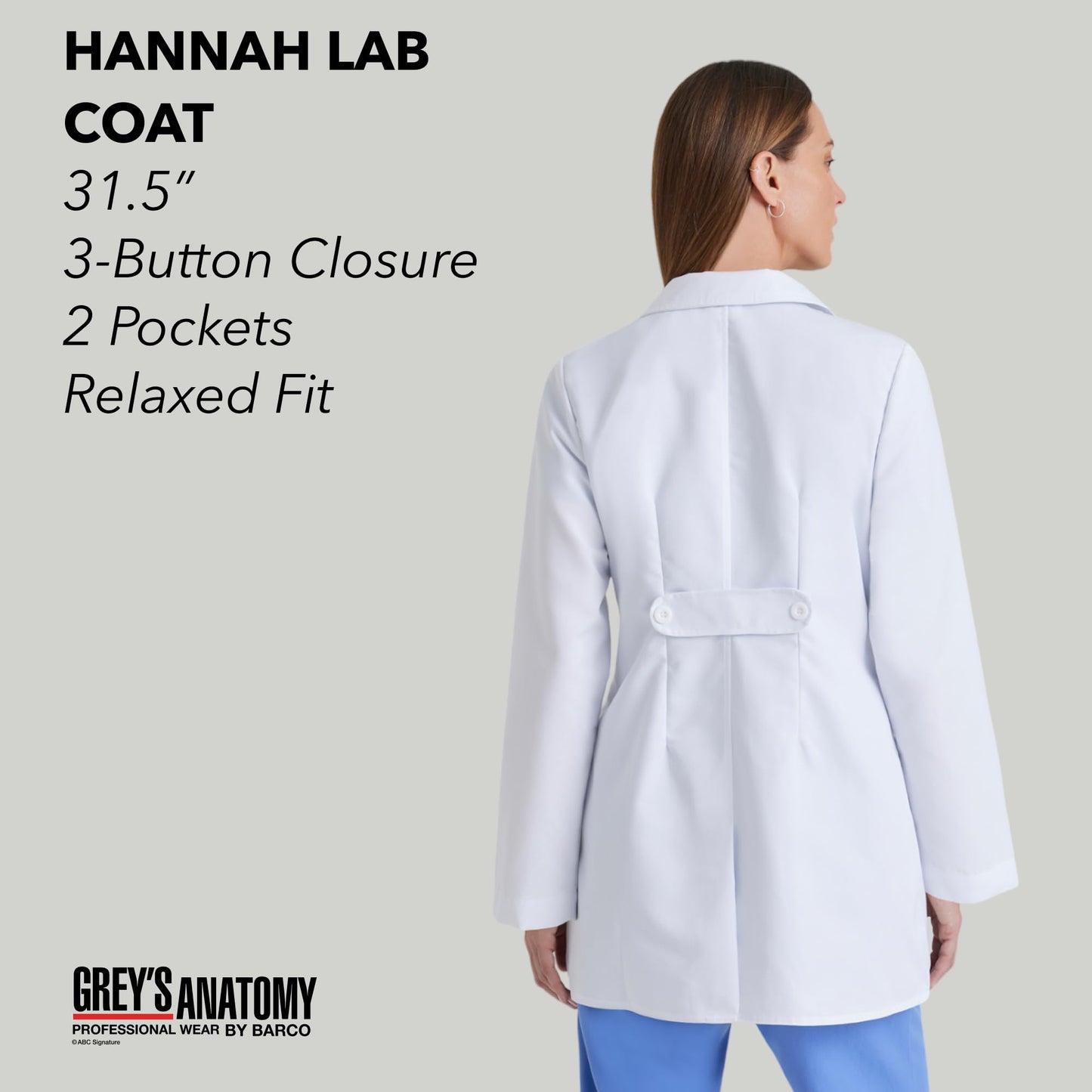 Grey's Anatomy Women's 32 Inch Two Pocket Fitted Lab Coat