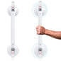 15-Inch Shower Handle - Upgraded Grab Bar with Strong Suction Cups for Bathtub & Shower Safety, Ideal for Seniors, Elderly, Disabled -Silver