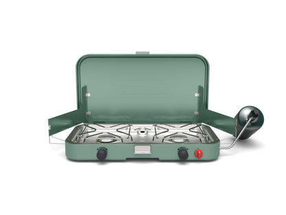 Coleman Cascade 3-in-1 Outdoor Camp Stove, Portable Cooktop with Included Cast-Iron Grill & Griddle Accessories, 24,000 BTUs of Power for Camping, Tailgating, Grilling