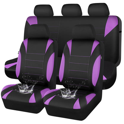 CAR Pass Neoprene Waterproof Two Front Car Seat Covers Set- Universal Fit for Vehicles, Airbag Compatiable(Black)