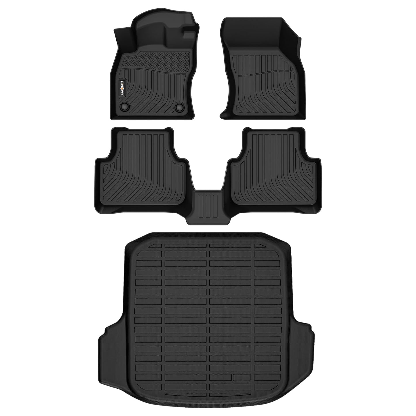 GINOWY-Floor Mats for Toyota 4Runner 1996-2002,1st+2nd Row,TPE All Weather Car Mats Custom Fit Rubber Floor Liners Car Accessories for Toyota 4Runner