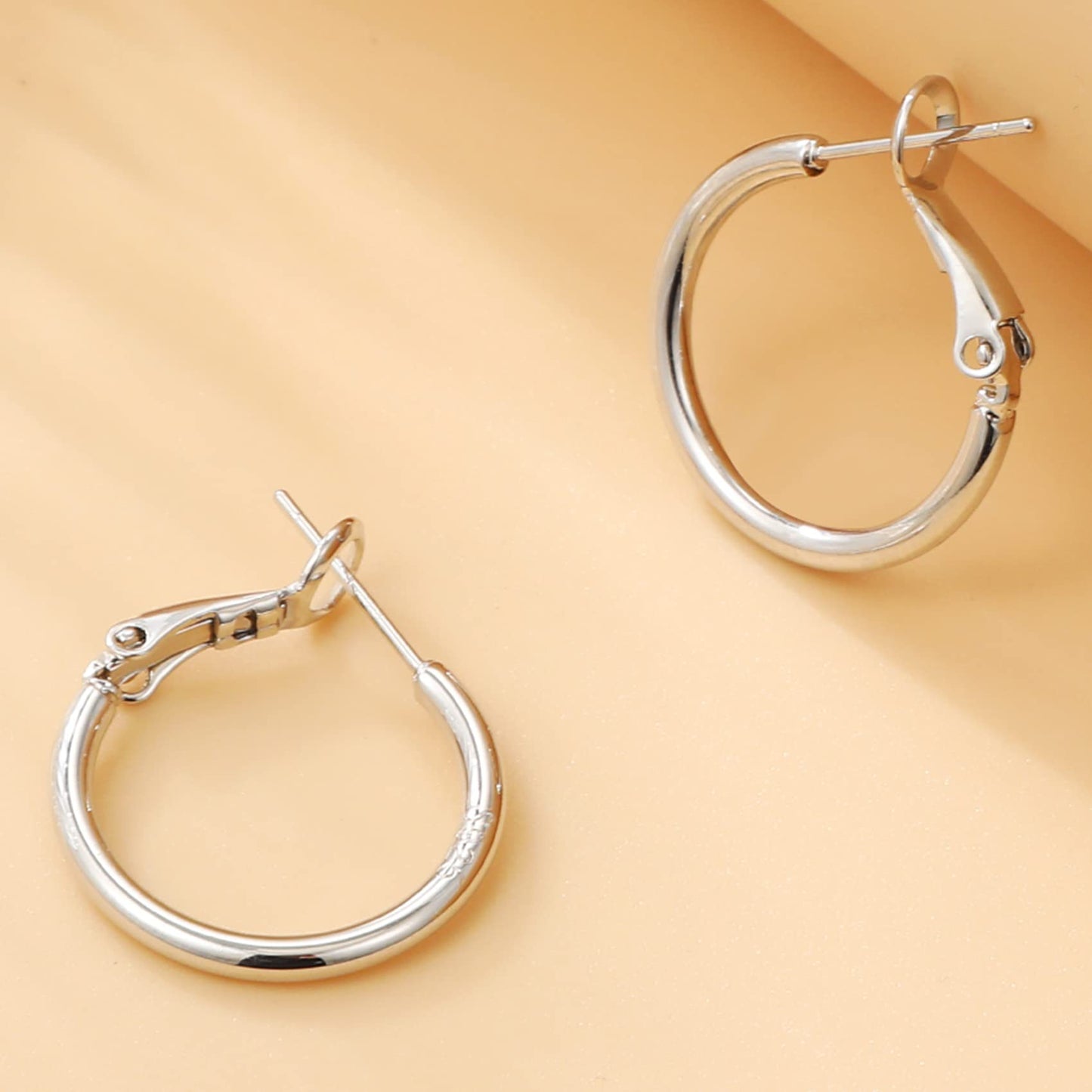 Große Gold Creolen für Frauen, Hypoallergene Dünne Gold Creolen, Sterling Silber Creolen für Damen, Extra Große, Mittelgroße, Große Creolen
