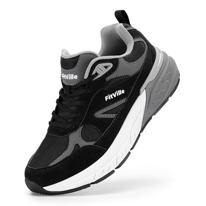 FitVille Wide Walking Shoes for Men Extra Wide Width Sneakers with Arch Support for Flat Feet Heel Pain Relief Plantar Fasciitis - Rebound NEO V1