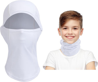 Kinder Sturmhaube Skimaske Kinder Schal Kinder Fleece Nackenwärmer Kälteschutz Gesichtsmaske für Jungen Mädchen Schwarz