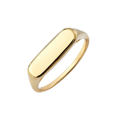 Amazon Essentials 14K Plated Sterling Silver Round Signet Ring