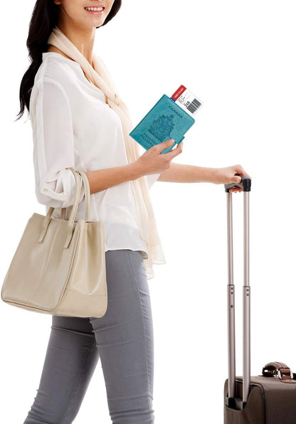 WALNEW RFID-blockierende Reisepasshülle Reisebrieftasche Schutzhülle