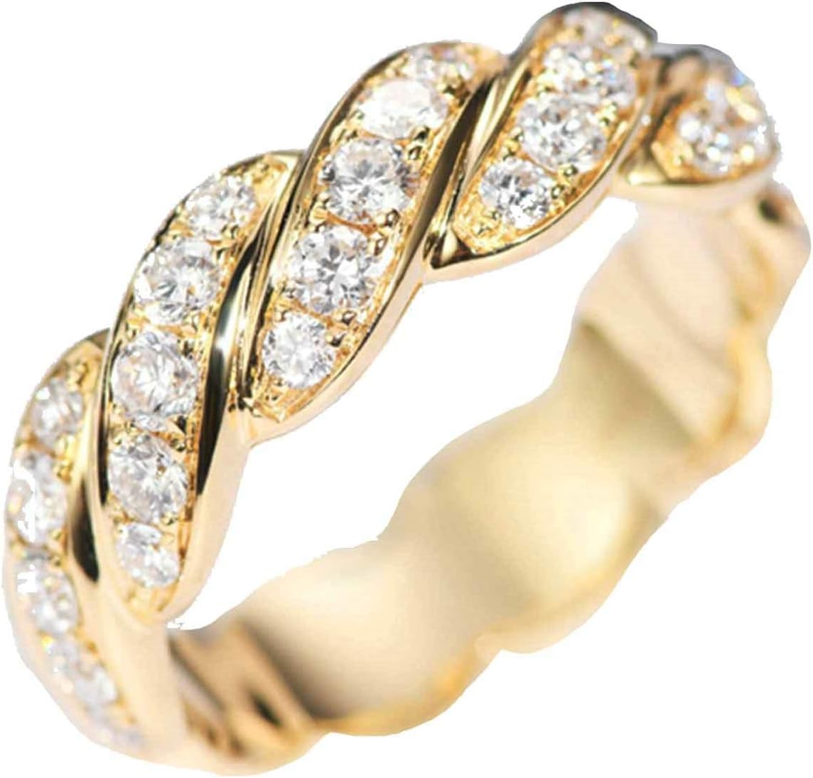 Aienid 18Ct Yellow Gold Engagement Rings for Women Gold Diamond 1Ct Diamond Rope Knot Engagement Ring for Her