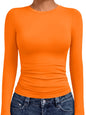 AUTOMET Womens Crew Neck Long Sleeve Shirts Compression Underscrubs Tops