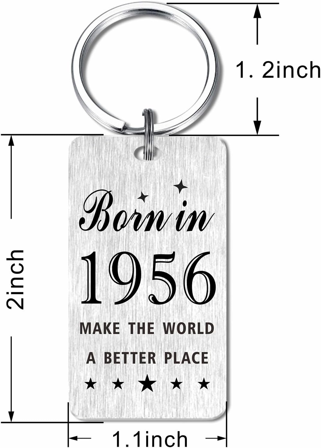Gezxin Happy Birthday Schlüsselanhänger Geschenke für Frauen Männer - Personalisierter Edelstahl Geburtstagsschlüsselanhänger - Mach die Welt zu einem besseren Ort