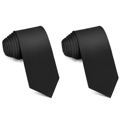 Men's Ties Solid Pure Color 3.15" (8CM) Necktie Black Ties For Men