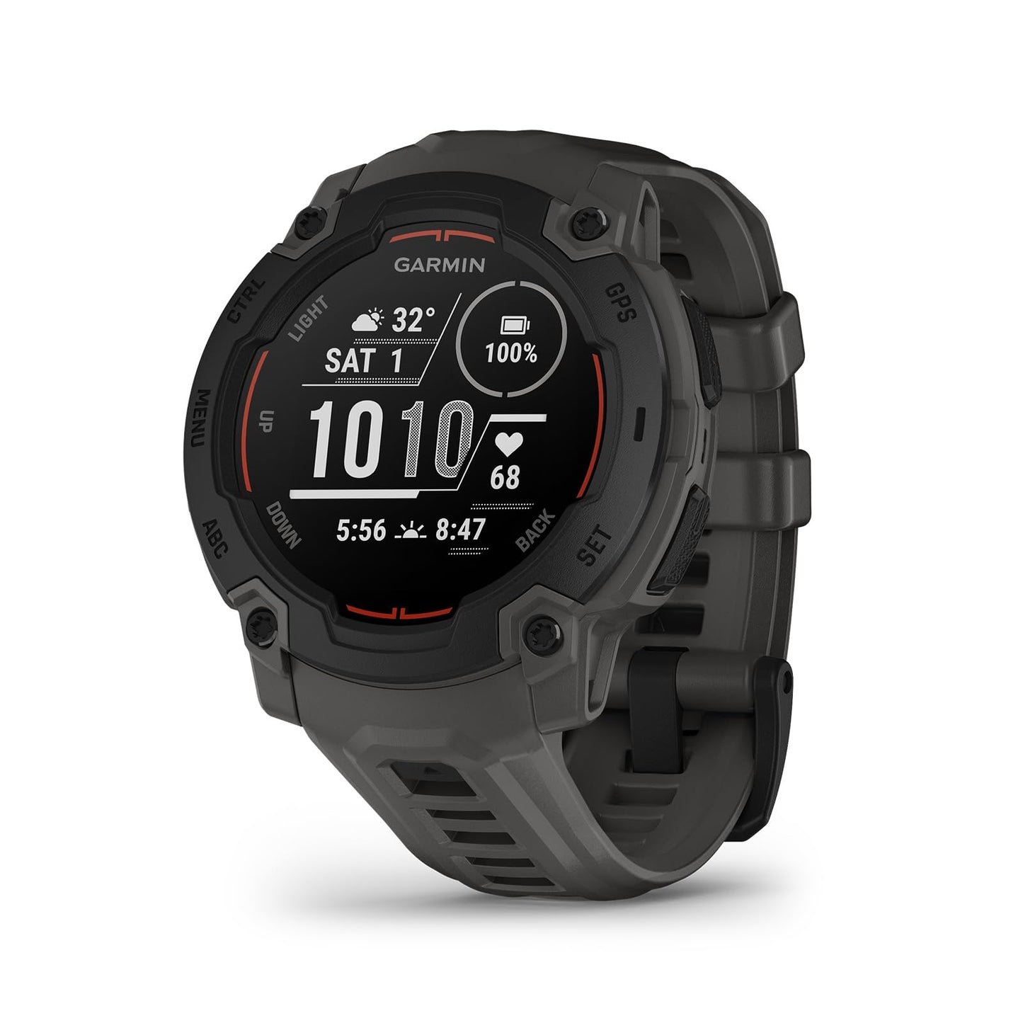 Garmin Instinct® 3 45mm, AMOLED Display, Rugged Outdoor GPS Smartwatch, Metal-Reinforced Bezel, Built-in Flashlight, Up to 18 Days of Battery Life, Black