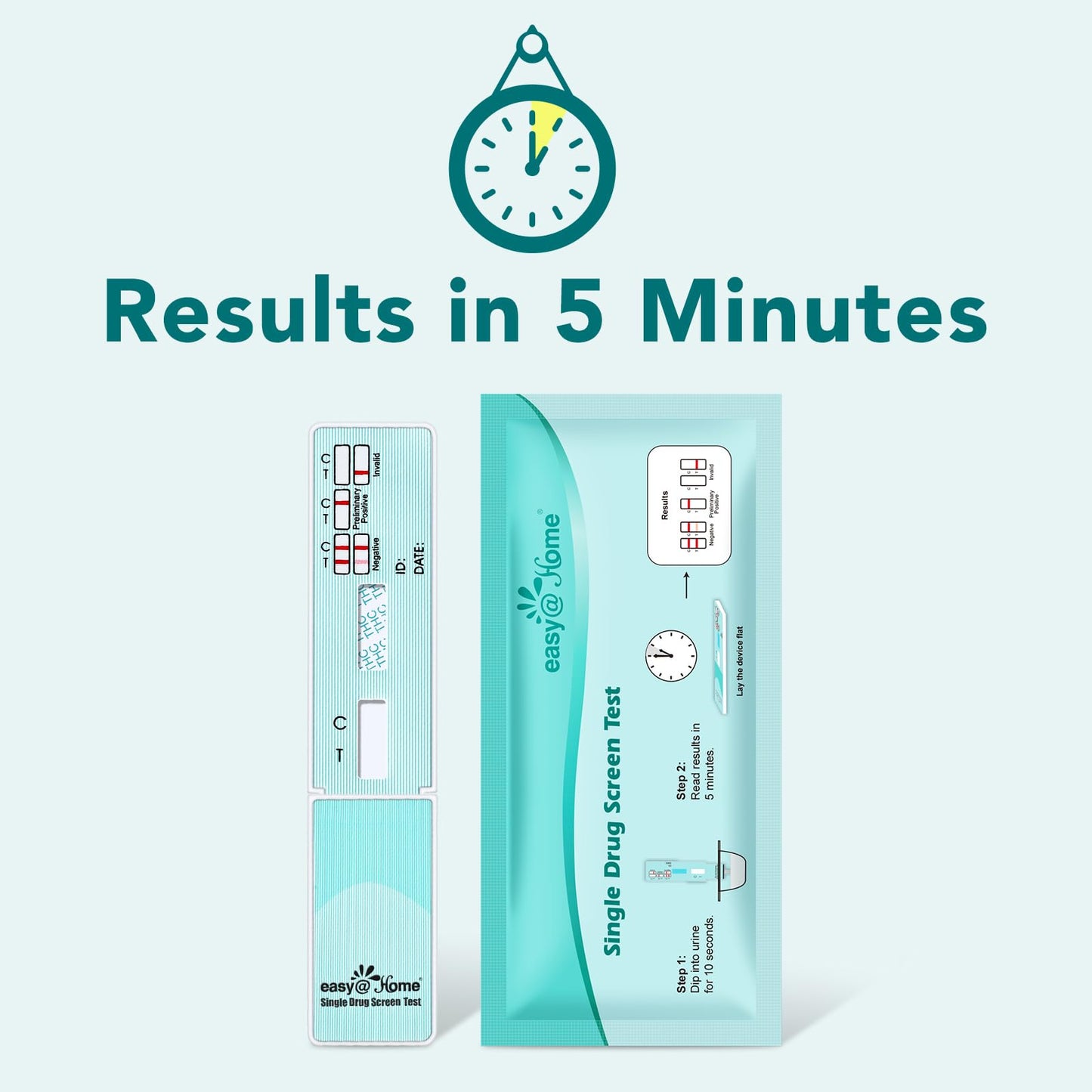 Easy@Home Marihuana Urin-Drogentest-Kit [15er-Pack] - THC-Tests für den Heimgebrauch - Testkits zum Nachweis von Marihuana mit 50 ng/ml Cutoff-Grenzwert #EDTH-114